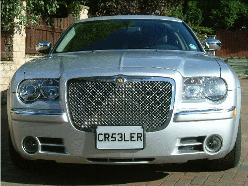 Chauffeur stretched silver Chrysler C300 Baby Bentley limousine hire in Sheffield, Rotherham, Doncaster, Chesterfield, South Yorkshire.