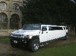 Chauffeur stretch white H2 hummer limousine 16 seater in East of England, Peterborough, Huntingdon, Stanford, King's Lynn, Norwich, Great Yarmouth, Lowestoft, Wisbech, Spalding, Cambridge, Cambridgeshire, Bedford, Bedfordshire, Newmarket, Bury St Edmunds, Suffolk, Norfolk, Lincolnshire, Northampton, Northamptonshire, Kettering, Leicester and Sudbury.