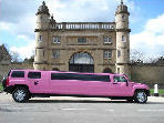 Chauffeur stretch pink Hummer limousine hire in Nottingham, Derby, Nottinghamshire, Derbyshire, Midlands.