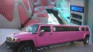 Chauffeur stretched pink Hummer limo hire in Aberdeen, Scotland