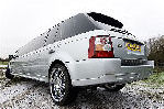 Chauffeur stretched silver Range Rover Sport limousine hire in Glasgow, Edinburgh, Scotland